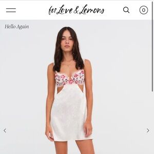 For Love and Lemons Festival Rose Slip Dress Satin Size XS